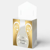 Ballotins Soie blanche luxueuse et fluide et roses blanches. (Ouvert)