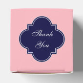 Ballotins Solid Pink, Navy Blue Ribbon Nom Monogram (Haut)