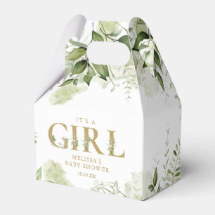 Ballotins Son Baby shower d'or botanique A Girl Greenery