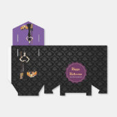 Ballotins Sorcière dame d'Halloween avec robe noire longue v (Déplié)