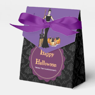 Ballotins Sorcière dame d'Halloween avec robe noire longue v