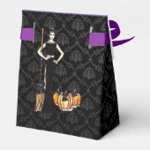 Ballotins Sorcière dame d'Halloween avec robe noire longue v (Arrière)