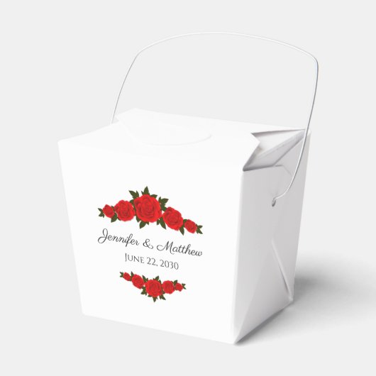 Ballotins Sortez Style Mariage Favor Boxes avec Roses rouges (Verso)
