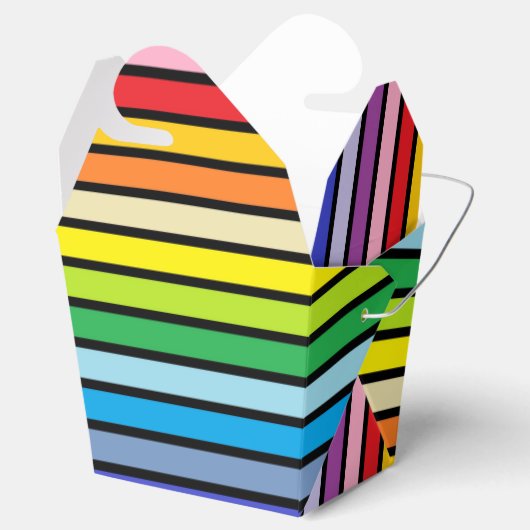 Ballotins Spectre large en noir délimité Rayures arc-en-ciel (Ouvert)