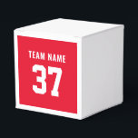 Ballotins Sport avant et arrière en rouge personnalisé<br><div class="desc">Conception personnalisable. Entrez le nom, le numéro ou l'âge de l'équipe et du joueur.</div>