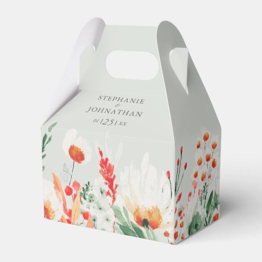 Ballotins Spring Watercolor Fleur sauvage Wedding Favor Box (Verso)