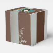 Ballotins Steampunk Clock and Turquoise Roses on Striped (Arrière)