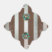 Ballotins Steampunk Clock and Turquoise Roses on Striped (Déplié)