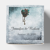 Ballotins Steampunk Coeur Turquoise Mariage Favor Box (Haut)