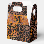 Ballotins Steampunk Coloré Rouille Gears Monogramme Gable (Ouvert)