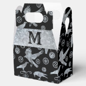 Ballotins Steampunk Silver Zinc Gears & Crows Monogram (Ouvert)