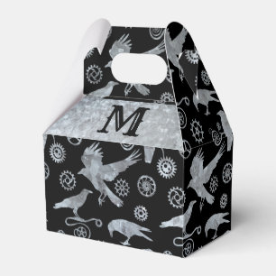 Ballotins Steampunk Silver Zinc Gears & Crows Monogram