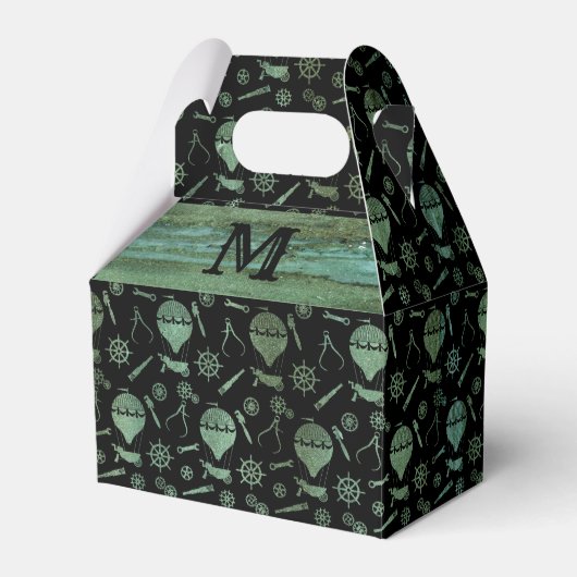 Ballotins Steampunk Verdigris Balloon Monogram Gable (Verso)
