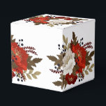 Ballotins Sticker à fleurs rouge et blanc hiver Carré Vin Bo<br><div class="desc">Un autocollant parfait pour les mariages d'hiver,  les douches,  les événements,  merci. Ajouter votre texte</div>