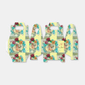 Ballotins STORK BÉBÉ FILLE DOUCHE MONOGRAM Jaune (Déplié)