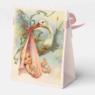 BALLOTINS STORK BÉBÉ FILLE DOUCHE ROSE GEM PIERRE MONOGRAM