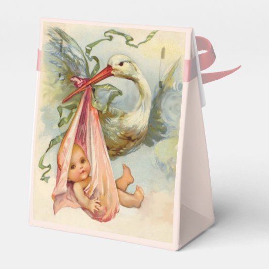 BALLOTINS STORK BÉBÉ FILLE DOUCHE ROSE GEM PIERRE MONOGRAM (Arrière)