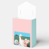 BALLOTINS STORK TWIN BABY SHOWER BLUE GEM STONE MONOGRAMME (Ouvert)