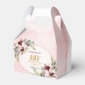Ballotins Stylish Boho Merlot Roses 60th Birthday Favor Box (Verso)