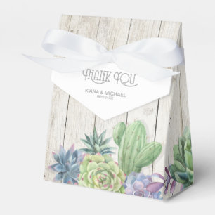 Ballotins Succulents et Mariage de bois rustique ID515
