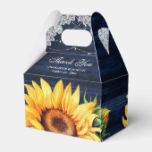 Ballotins Sunflower Navy Blue Wood Lights Mariage (Arrière)