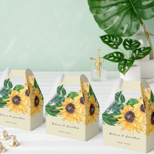 Ballotins Sunflower Sunshine Mariage Favor Box