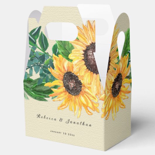 Ballotins Sunflower Sunshine Mariage Favor Box (Ouvert)