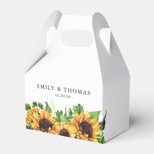 Ballotins Sunflower Wedding Favor Box (Verso)
