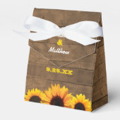 Ballotins Sunflowers & Rustic Wood Wedding Favor Box (Verso)