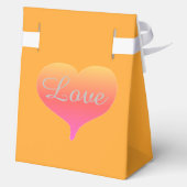 Ballotins Sunset Heart Orange Blanc Mariage Faveur Box (Verso)