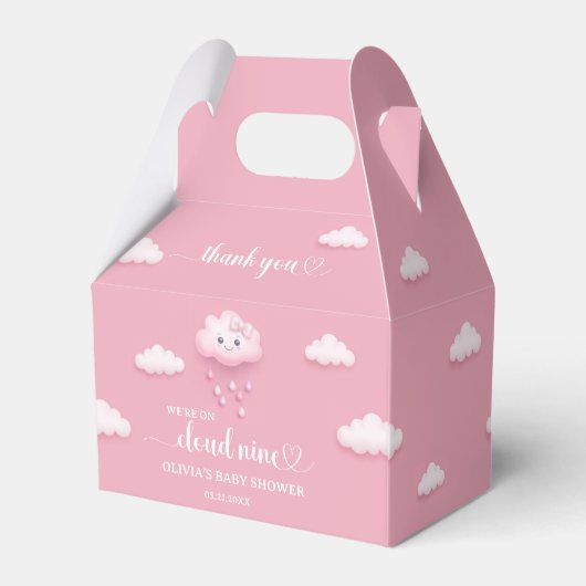 Ballotins Sur Cloud Neuf Baby shower rose moderne (Arrière)