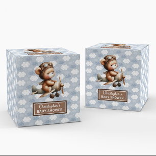 Ballotins Sweddy ours pilote garçon douche ballotin bleu