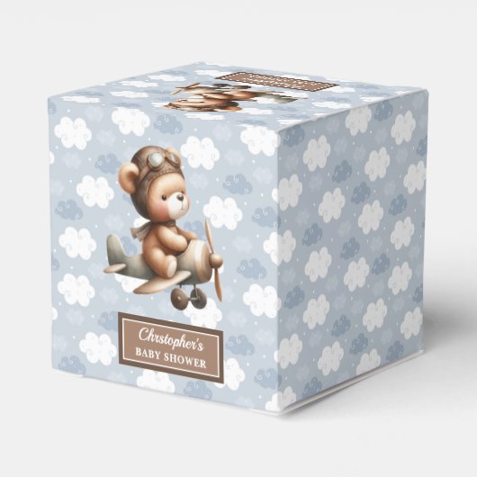 Ballotins Sweddy ours pilote garçon douche ballotin bleu (Arrière)