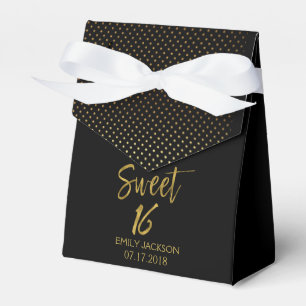Ballotins Sweet 16 Anniversaire Black & Gold Pois