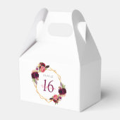 Ballotins Sweet 16 ans floraux géométrique blanc nom (Arrière)