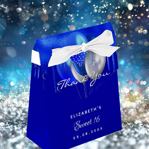 Ballotins Sweet 16 ballons bleu royal merci