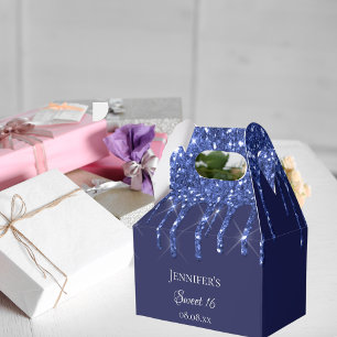 Ballotins Sweet 16 bleu marine gouttes de parties scintillan