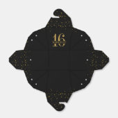 Ballotins Sweet 16 Confetti en or noir Takeout personnalisé (Déplié)