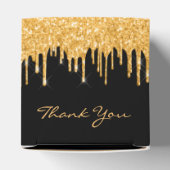 Ballotins Sweet 16 gouttes de parties scintillant en or noir (Haut)