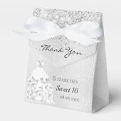 Ballotins Sweet 16 parties scintillant argent robe de poussi (Verso)