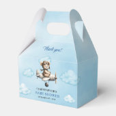 Ballotins Sweet Blue Brown Teddy Bear Pilot Baby Shower Box (Verso)