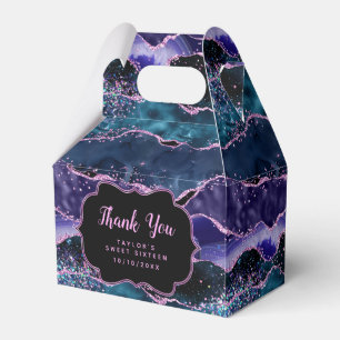 Ballotins Sweet sixteen d'agate bleu violet océanique Merci