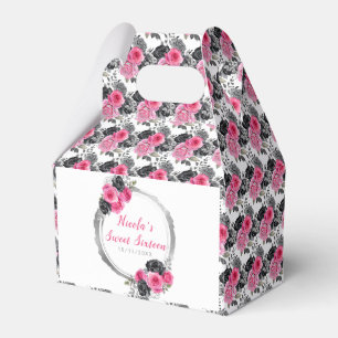 Ballotins Sweet sixteen de fleurs élégantes violet et argent