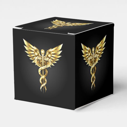 Ballotins Symbole caducee polygonale en or (Verso)