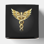 Ballotins Symbole caducee polygonale en or (Haut)