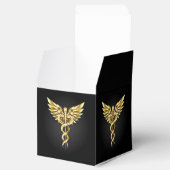 Ballotins Symbole caducee polygonale en or (Ouvert)