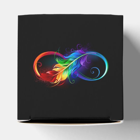 Ballotins Symbole d'infini avec plume arc-en-ciel (Haut)