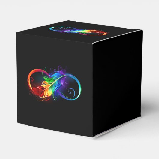 Ballotins Symbole d'infini avec plume arc-en-ciel (Arrière)