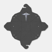 Ballotins Symbole Médicale Chrome Caduceus Carbon Décor Fibr (Déplié)