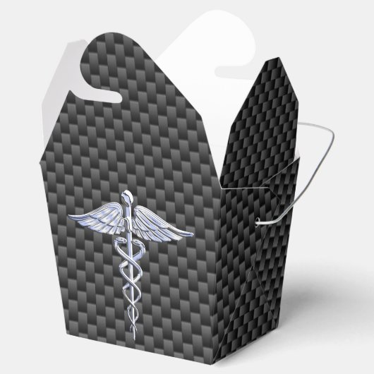 Ballotins Symbole Médicale Chrome Caduceus Carbon Décor Fibr (Ouvert)